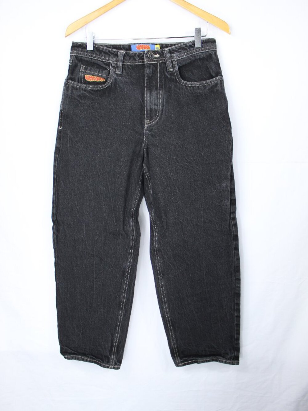 EMPYRE BUBBLE LOGO MEN'S BLACK JEANS LOOSE FIT SIZE 30 Y2K VINTAGE GRUNGE STREET